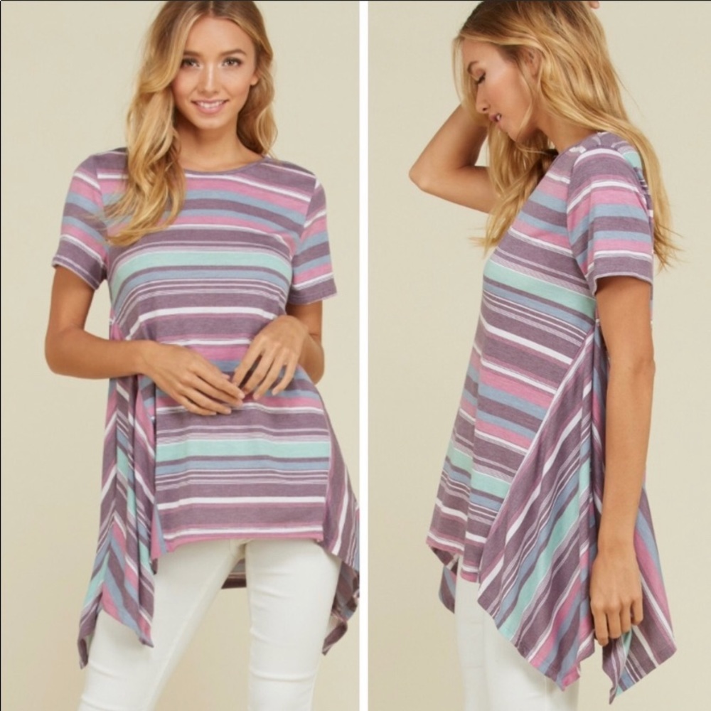 NWT Soft Tee  high low bottom